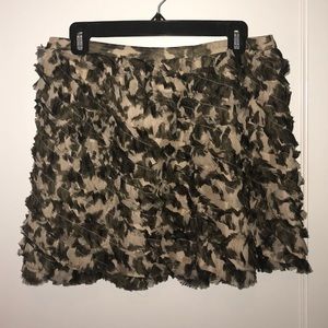 J Crew Silk Camo Skirt